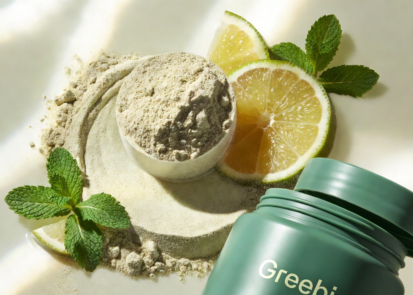 Premium macro of Greebia performance powder